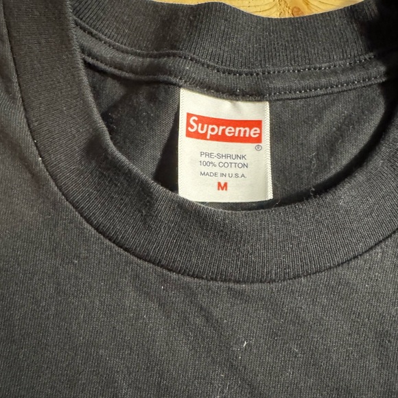 Supreme Black Tee with White Slanted Logo - Picture 4 of 4